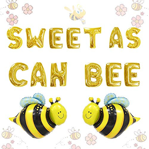 JeVenis Set of 3 Sweet As Can Bee Balloons Bee Happy Bee Day Decoration Bumble Bee Baby Shower Decor Bumble Bee Party Decoration JeVenis Set of 3 Sweet As Can Bee Balloons Bee Happy Bee Day Decoration Bumble Bee Baby Shower Decor Bumble Bee Party Decoration