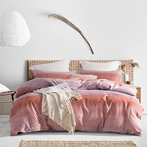 JOHNPEY King Duvet Cover King Comforter Cover Sets (130GSM) Luxury Microfiber,Gradient Red Printed Bedding Sets,3Pcs Comforter Sets King Size