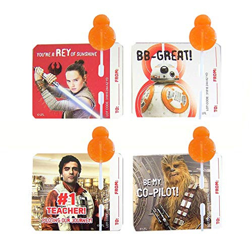 Star Wars Valentines Day Card with Lollipops Friendship Exchange Kit, 28 Count