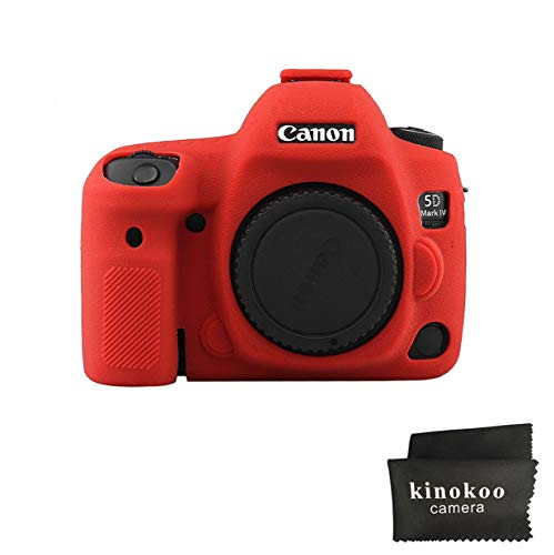 kinokoo Silicone Cover for Canon EOS 5D Mark IV Protective Rubber Case Canon EOS 5D IV, Antislip Surface (Red)
