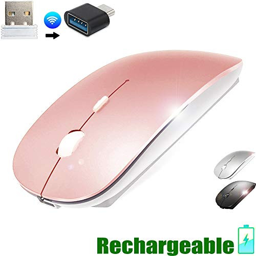 Wireless Mouse for MacBook pro MacBook Air Laptop Mac Windows,Wireless Mouse for Chromebook Laptop Desktop Mac Pro Air Computer iMac (Rose Gold)