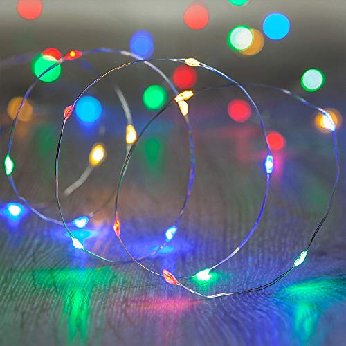 Metaku Fairy Lights Battery Operated 16.4Ft/5M 50 LED String Lights Twinkle Christmas Lights Indoor Decorative Mini Lights for Home Bedroom Garden Wedding Party Festival Decorations (RGB, 1 Pack)