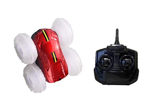 Mindscope Turbo Twister Flip Racer Bright LED Light Up Stunt RC Remote Control Vehicle (Red)