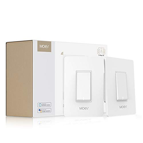 MOES 3 Way WiFi Smart Switch for Light,Compatible with Alexa and Google Home,No Hub Required,Smart Life APP Provides Control from Anywhere,ETL Listed
