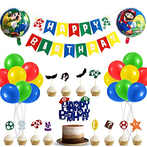 Mario Birthday Party Pack,Super Mario Birthday Party Supplies,Mario Balloons Party Supplies Decorations Super Mario Bros Happy Birthday Banner Decorations for Super Mario party supplies Mario Birthday Party Pack,Super Mario Birthday Party Supplies,Mario Balloons Party Supplies Decorations Super Mario Bros Happy Birthday Banner Decorations for Super Mario party supplies
