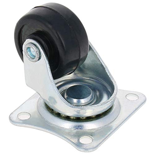 MroMax 1 Inch Casters Wheels Rubber Top Plate Mounted Swivel Fixed Caster Wheel, 33lb Total Capacity, 4 Pcs 2 Pcs Swivel, 2 Pcs Fixed
