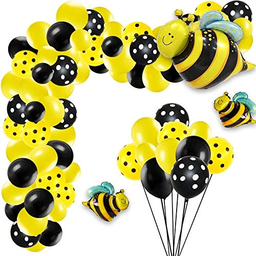 Bumble bee Balloons Garland Arch Set with Bumble bee Foil Balloons, Bumble bee Party Latex Balloons for Baby Shower Birthday Party Decorations (103pcs)