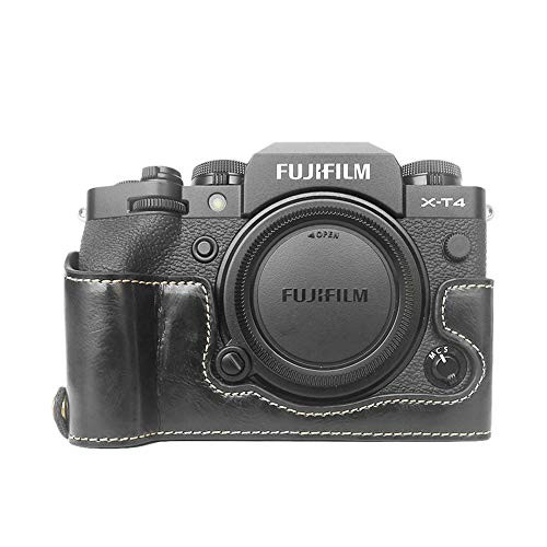 Fuji X-T4 Case, MUZIRI KINOKOO PU Leather Case Compatible for Fujifilm X-T4 Camera, Protective Case for XT4 Half Case Fuji XT4 Grip Case (Black)