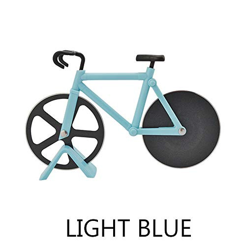NKLC Bicycle Pizza Cutter Wheel, Non-Stick Dual Cutting Wheels Stainless Steel Bike Pizza Slicer, Bicycle Shaped Pizza Cutter with Stand(Light Blue) NKLC Bicycle Pizza Cutter Wheel, Non-Stick Dual Cutting Wheels Stainless Steel Bike Pizza Slicer, Bicycle Shaped Pizza Cutter with Stand(Light Blue)