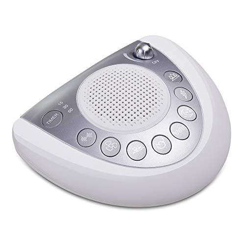 Onlyee White Noise Machine for Sleeping | Sleep Sound Machine with 8 Relaxing & Sooth Nature Sounds | High Fidelity Sleep Machine | Battery Backup or AC Powered | Auto-Off Timer, USB Port, Headphone