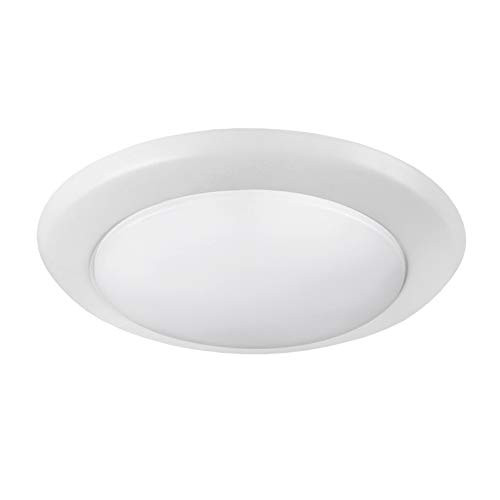 OSTWIN 6 Inch LED Ceiling Light-Dimmable LED Flush Mount Installs into Junction Box or Recessed Can-Wet Rated-CRI 90-15W (100W Equivalent)-1200 Lm-3000K Warm White-White Finish-ETL and Energy Star