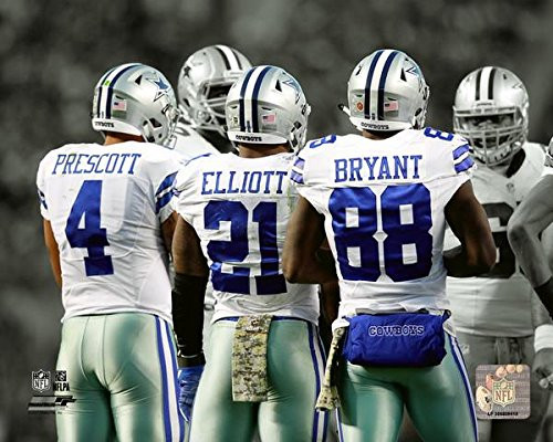 Ezekiel Elliott Dak Prescott Dez Bryant Dallas Cowboys 2016 Spotlight Photo (8" x 10")