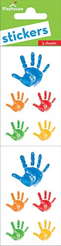 Playhouse Rainbow Handprints Pack of Three Perforated Sticker Half-Sheets