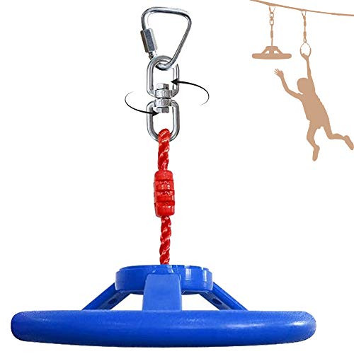 ROTAONY Ninja Wheel Obstacle for Kids Ninja Line Attachments - Jungle Gyms Monkey Wheel for Ninja Slackline Accessories, Prefect Addition to Your Outdoor Ninja Warrior Training Equipment, Red/Blue