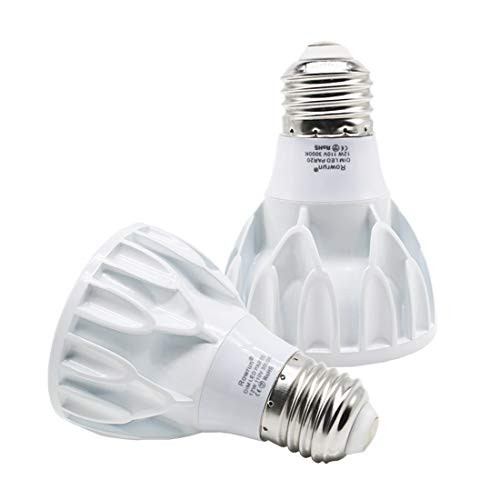 PAR20 12W Narrow Flood Light Bulb E26 Dimmable LED Bulb Spotlight Beam Angle 24 Degree 100W Halogen Warm White 3000K 2-Pack