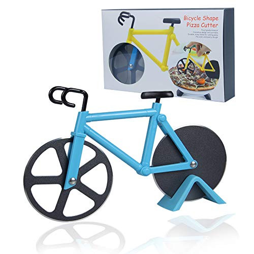 Bicycle Pizza Cutter, Bike Pizza Slicer with Non-stick Stainless Steel Dual Cutting Wheels Ruicky Bike Pizza Cutter Wheel with a Stand for Bicycle and Pizza Lovers Bicycle Pizza Cutter, Bike Pizza Slicer with Non-stick Stainless Steel Dual Cutting Wheels Ruicky Bike Pizza Cutter Wheel with a Stand for Bicycle and Pizza Lovers