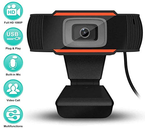 Webcam Full HD Auto Focus Streaming Web Camera with Microphone USB Computer Camera for PC Laptop Desktop Mac Video Calling Recording Streaming Video Conference Online Teaching Business Gaming