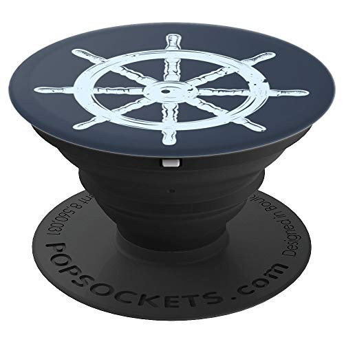 Ship's Wheels Captain | Nautical for Ocean, Lake & River PopSockets Grip and Stand for Phones and Tablets
