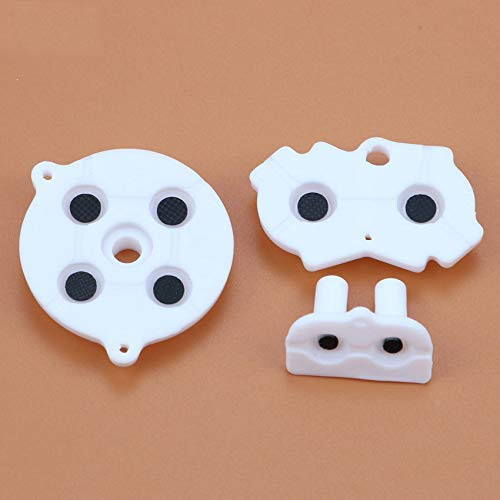 Silicone Conductive Rubber Pads Keypad Button Adhesive for Nintendo Gameboy Advance GBA Console Buttons Repair Part (White)