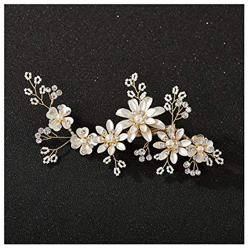 SWEETV Handmade Wedding Hair Clip Comb,Rhinestone Bridal Hair Comb Wedding Hair Accessories for Brides