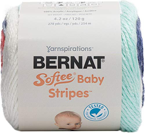 Bernat Softee Baby Stripes Yarn, 4.2 oz, Regatta Stripe, 1 Ball
