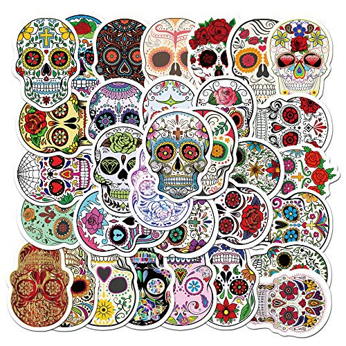 Sugar Skull Stickers 50/Pack for Mexican Day of The Dead,Halloween Theme Stickers Laptop Stickers Waterproof Skateboard Water Bottle Decal Graffiti Patches Decal Sugar Skull Stickers 50/Pack for Mexican Day of The Dead,Halloween Theme Stickers Laptop Stickers Waterproof Skateboard Water Bottle Decal Graffiti Patches Decal