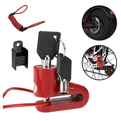 Tinkel Anti-Theft Steel Wire Lock Disc Brakes Wheels Locker Brake Disc Lock with Reminder Rope for Xiaomi Mijia M365 Electric Scooter Motorcycle Bicycle