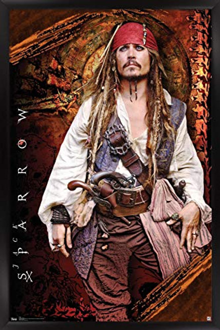 Trends International Disney Pirates of The Caribbean: On Stranger Tides - Johnny Depp, 14.725" x 22.375", Black Framed Version Trends International Disney Pirates of The Caribbean: On Stranger Tides - Johnny Depp, 14.725" x 22.375", Black Framed Version