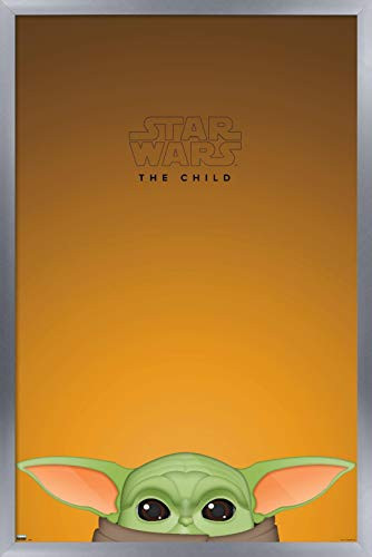 Trends International Wall Poster Star Wars: The Mandalorian - S. Preston The Child Minimalist, 14.725" x 22.375", Silver Framed Version