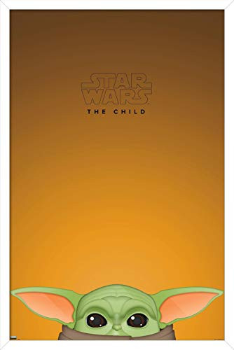 Trends International Wall Poster Star Wars: The Mandalorian - S. Preston The Child Minimalist, 14.725" x 22.375", White Framed Version