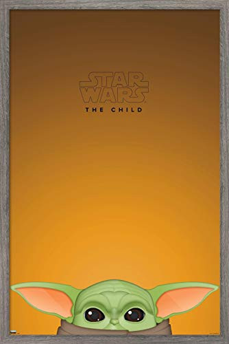 Trends International Wall Poster Star Wars: The Mandalorian - S. Preston The Child Minimalist, 14.725" x 22.375", Barnwood Framed Version
