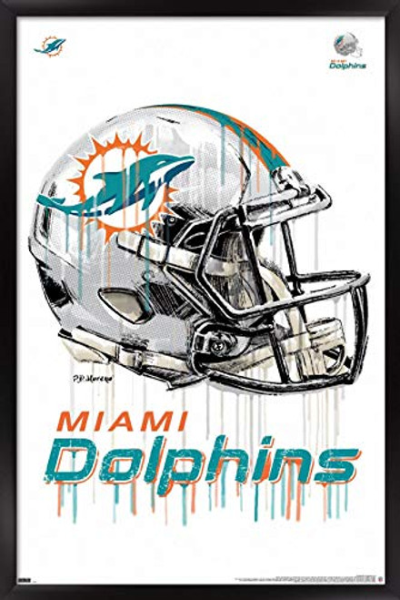 Trends International NFL Miami Dolphins - Drip Helmet 20 Wall Poster, 22.375" x 34", Black Framed Version Trends International NFL Miami Dolphins - Drip Helmet 20 Wall Poster, 22.375" x 34", Black Framed Version
