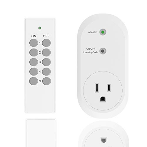 UCOMEN Remote Control Outlet Switch Power Plug in for Household Appliances, Wireless Remote Light Switch, LED Light Bulbs, White (1 Remote + 1 Outlet) 1875W UCOMEN Remote Control Outlet Switch Power Plug in for Household Appliances, Wireless Remote Light Switch, LED Light Bulbs, White (1 Remote + 1 Outlet) 1875W