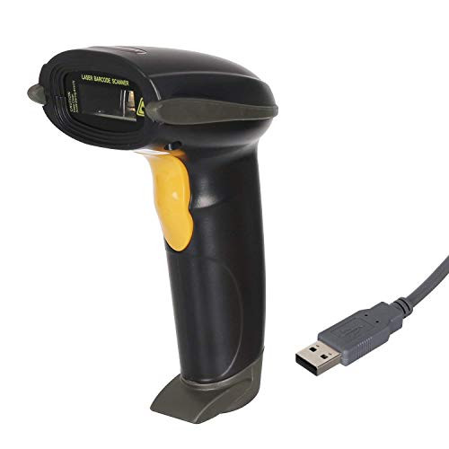 UNIDEEPLY, Barcode Scanner 1D Handheld Wired Barcode Reader, USB Laser Barcode Scanner, POS Scanning Reader for Retails (Handheld)