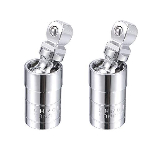 uxcell 2 Pcs 1/2 Inch Drive Ball End Universal Joint Swivel Deep Socket, Cr-V