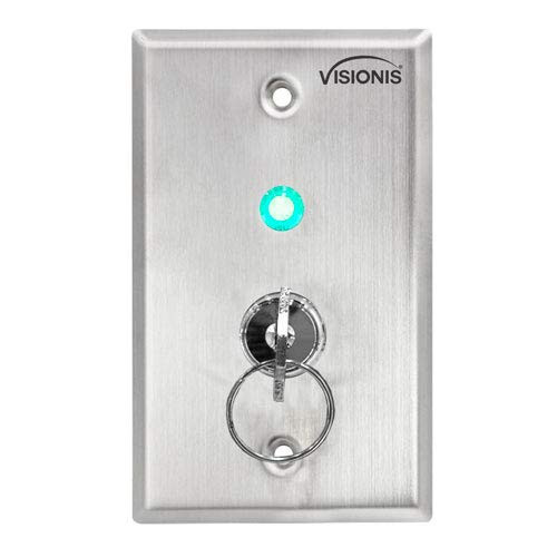 Visionis VIS-7037  Indoor On And Off Exit Switch With Dual LED Standard Size For Door Access Control With NC COM And NO Outputs
