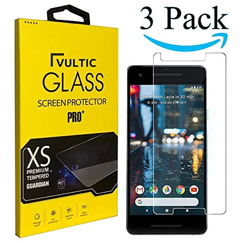 Vultic Google Pixel 2 Screen Protector Tempered Glass [Case Friendly] Film Cover for Google Pixel 2 [3 Pack]