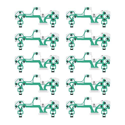 Wendry Conductive Film,10Pcs Replacement Part Green Keypad Conductive Film for Sony Playstation 4 PS4 Controller,Non-Conductive,Replacement Part,Viscous Conductive Film