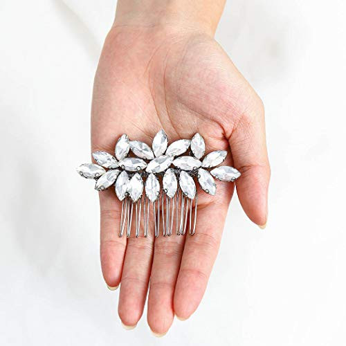 Yean Silver Bridal Hair Comb Crystal Headpiece Wedding Hair Accessories for Brides and Bridesmaids Yean Silver Bridal Hair Comb Crystal Headpiece Wedding Hair Accessories for Brides and Bridesmaids