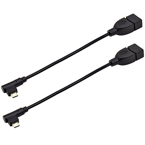 Tendak (Pack of 2) Micro USB 2.0 On-The-Go (OTG) Cord Cable Adapter Male Micro USB to Female USB for Samusung S6 Edge S4 S3 Android or Windows Smart Phones Tablets (Black+Black)