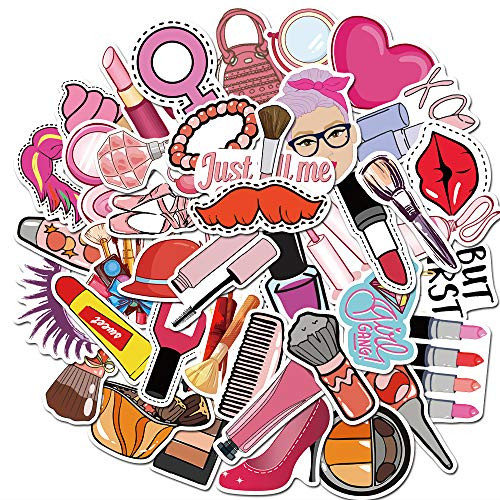 VSCO Stickers for Hydro Flask 50 PCS, Cute Funny Stickers for Teens,Girls,Kids - Perfect for Waterbottle,Laptop,iPhone,Hydro Flask Travel Vinyl Stickers Waterproof-Pink Stickers