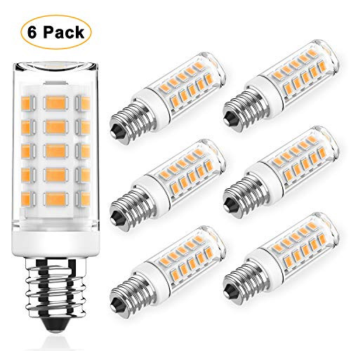 E12 LED Bulb 4W Equivalent to 40W Halogen Bulb, Warm White 3000K Non-dimmable Light AC 120V E12 Candelabra Bulbs for Ceiling Fan, Chandelier Lighting, Yomis (6 Pack)