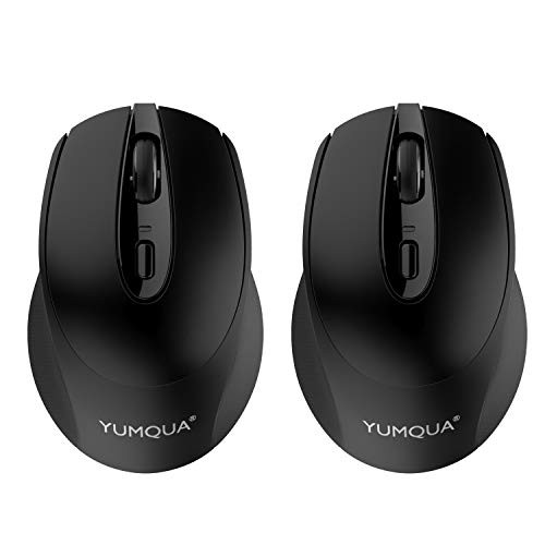 YUMQUA SB222-W Computer Mouse Wireless 2 Pack, 2.4GHz Optical Silent Mouse with Nano USB Receiver, 3 Adjustable DPI(Up to 1600), Cordless Mouse for Laptop PC Desktop Computer