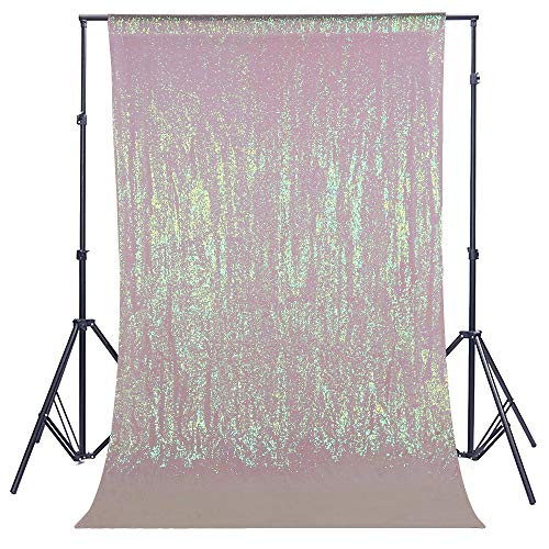 Zdada Iridescent Backdrop Sequin Curtain - 4ftx8ft Sequin Backdrop Glitter Photo Booth Backdrop for Wedding Party