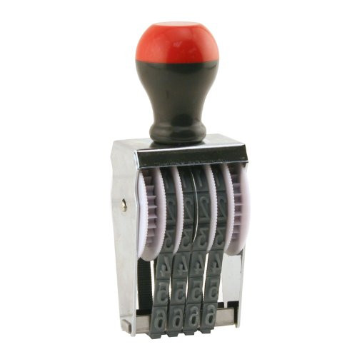 Traditional 4 Digit Rubber Number Stamp, Type Size 3, Black (RN034)