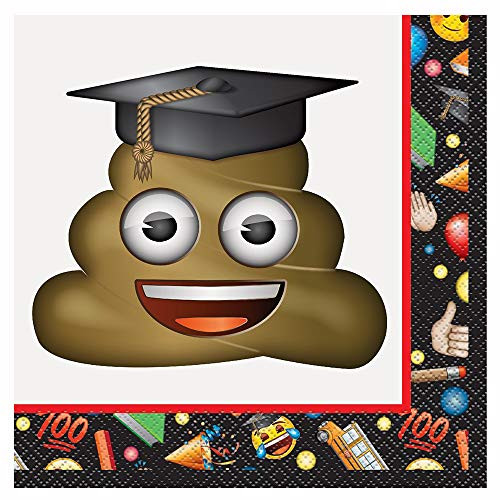 Unique 50872/U Emoji Graduation Party Napkins, 16ct