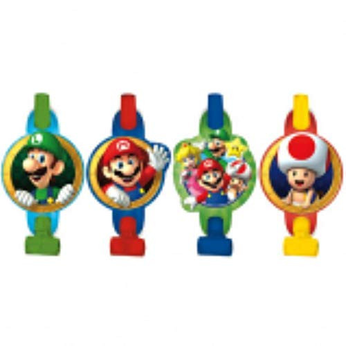 amscan 331554 Super Mario Brothers Blowouts, 8 pcs, Party Favor