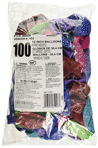 Amscan Number 7" Printed Latex Balloons Assorted Colors, One Size, Party Decor