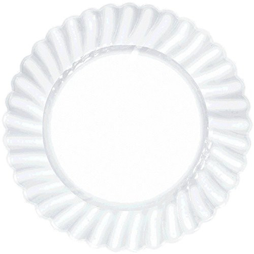 Amscan 10 1/4" Scallop Premium Plates Party Supplies, Clear