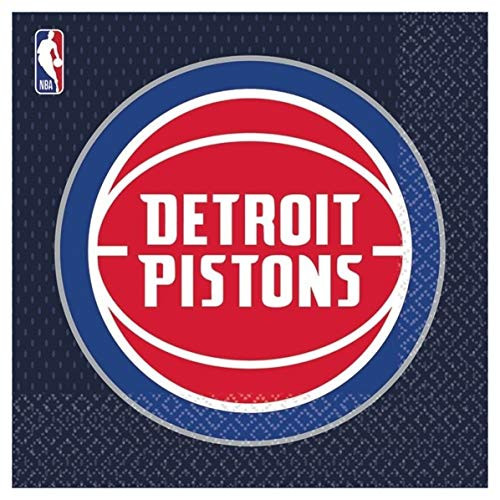 Amscan 5136141 Detroit Pistons NBA Collection Luncheon Napkins, 16ct